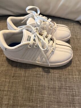 White Kids Lace-Up Athletic Sneakers by K-Swiss